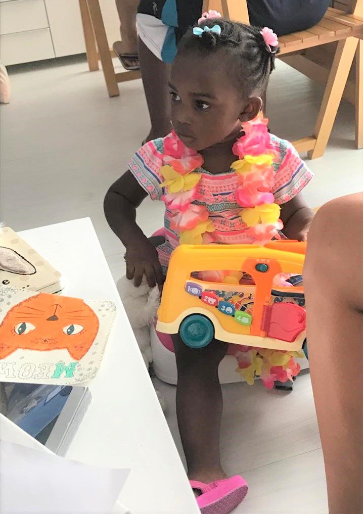 Little Chloe plays with toys on Sunday, September 14